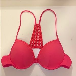 Victoria’s Secret pink bikini w/ knitted back -34B